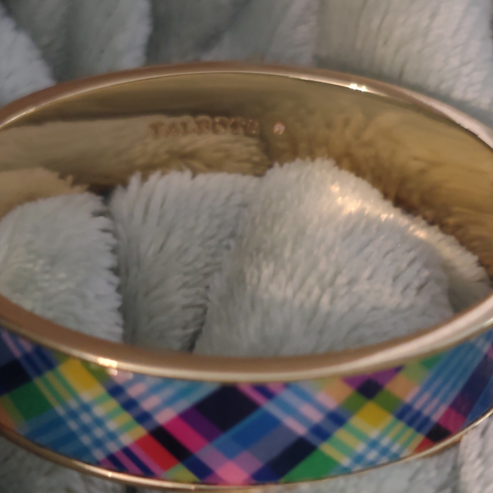 Talbots Multicolor Plaid Enamel Bangle Bracelet